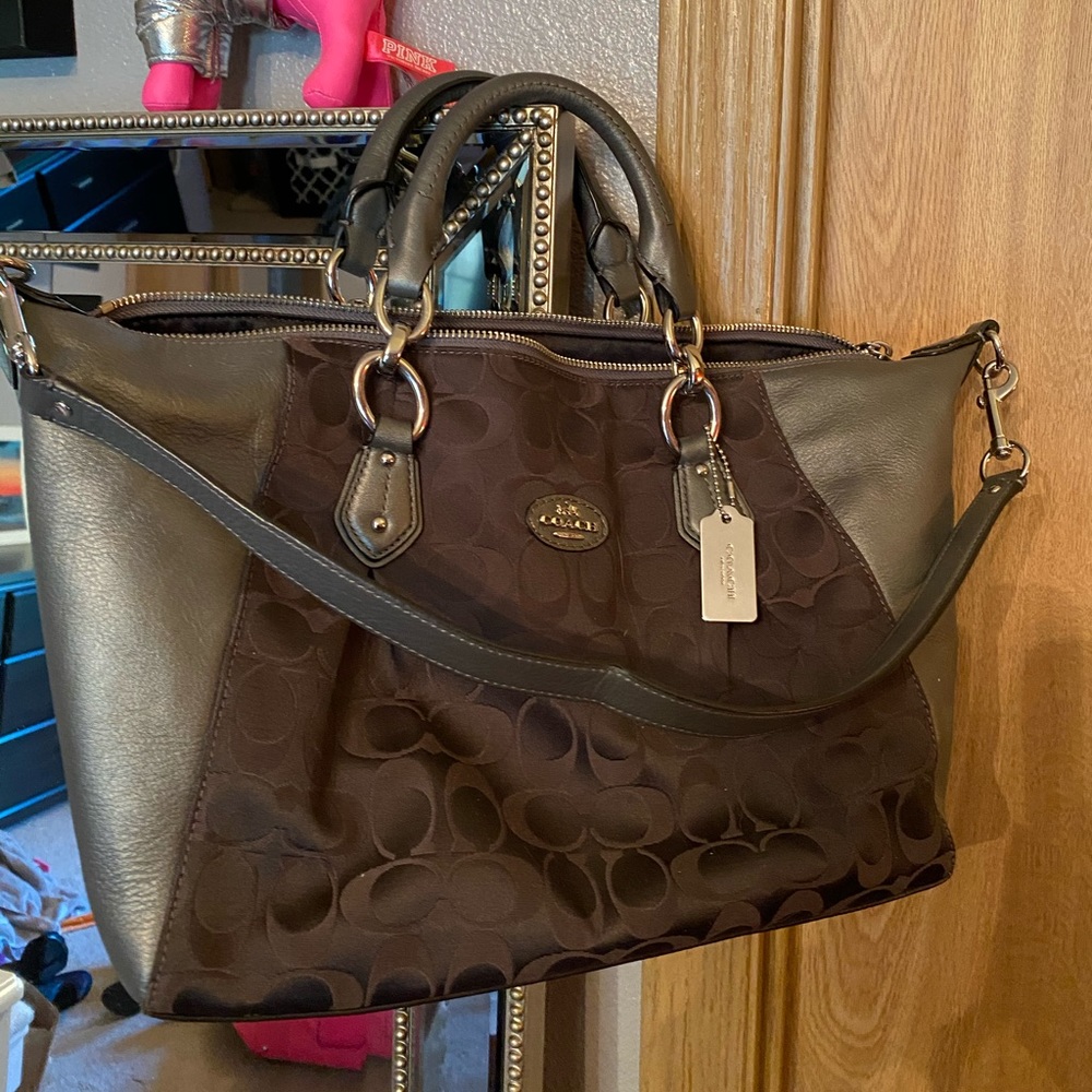 Gray Coach purse